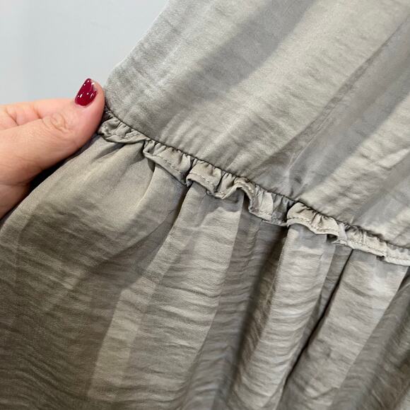 NWT Philosophy Tiered Maxi Skirt Sage Green Boho Ruffle Long Skirt Sz M - Picture 5 of 9